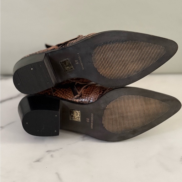 Office London Animal Print Ankle Zip Buckle Biker Cowboy Western Boots - Picture 6 of 6